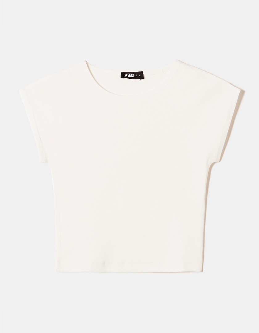 TALLY WEiJL, White Fitted Basic T-shirt for Women