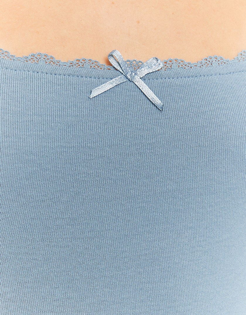 TALLY WEiJL, Blue Basic Knit T-Shirt for Women