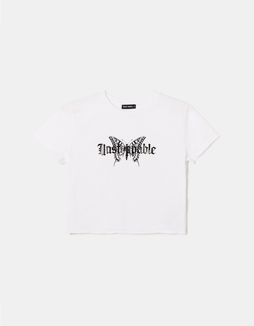TALLY WEiJL, T-shirt court Imprimé Blanc for Women