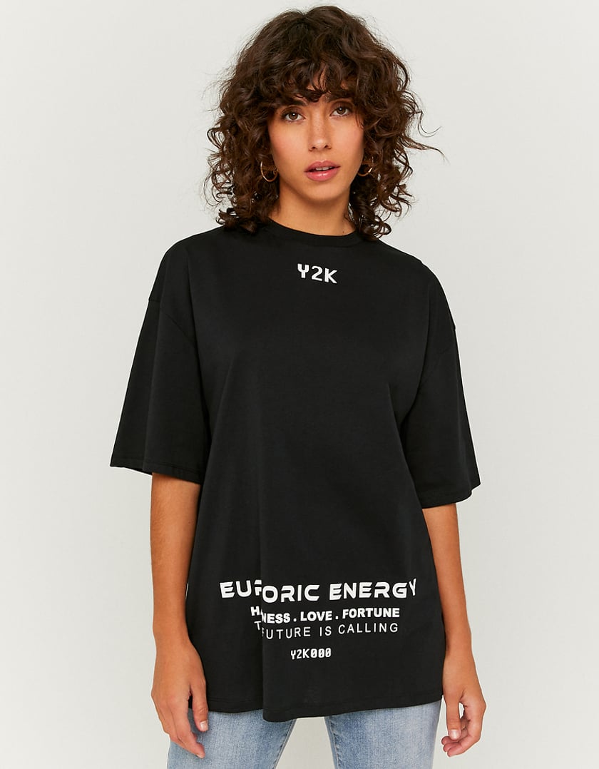 TALLY WEiJL, Czarny t-shirt Oversize for Women