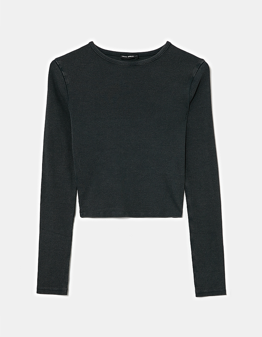 TALLY WEiJL, Basic Grey  Long Sleeves Top for Women