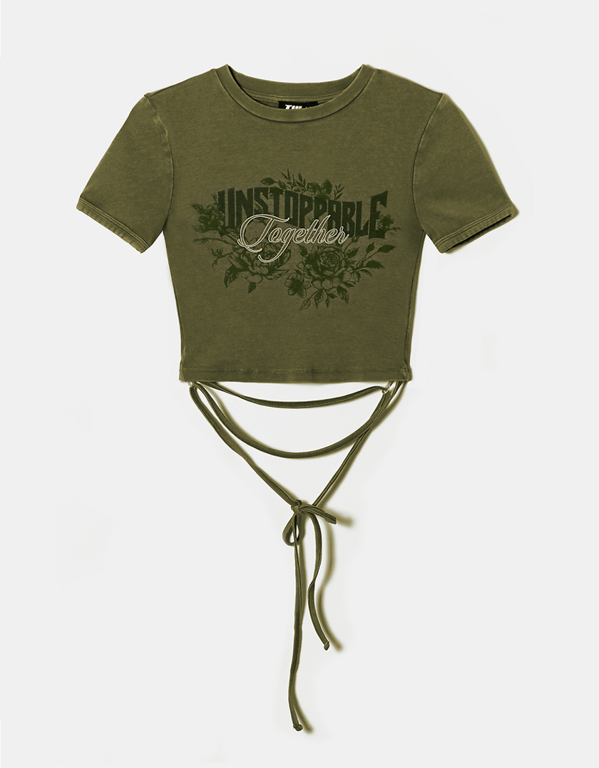 TALLY WEiJL, T-shirt imprimé délavé a lacets for Women