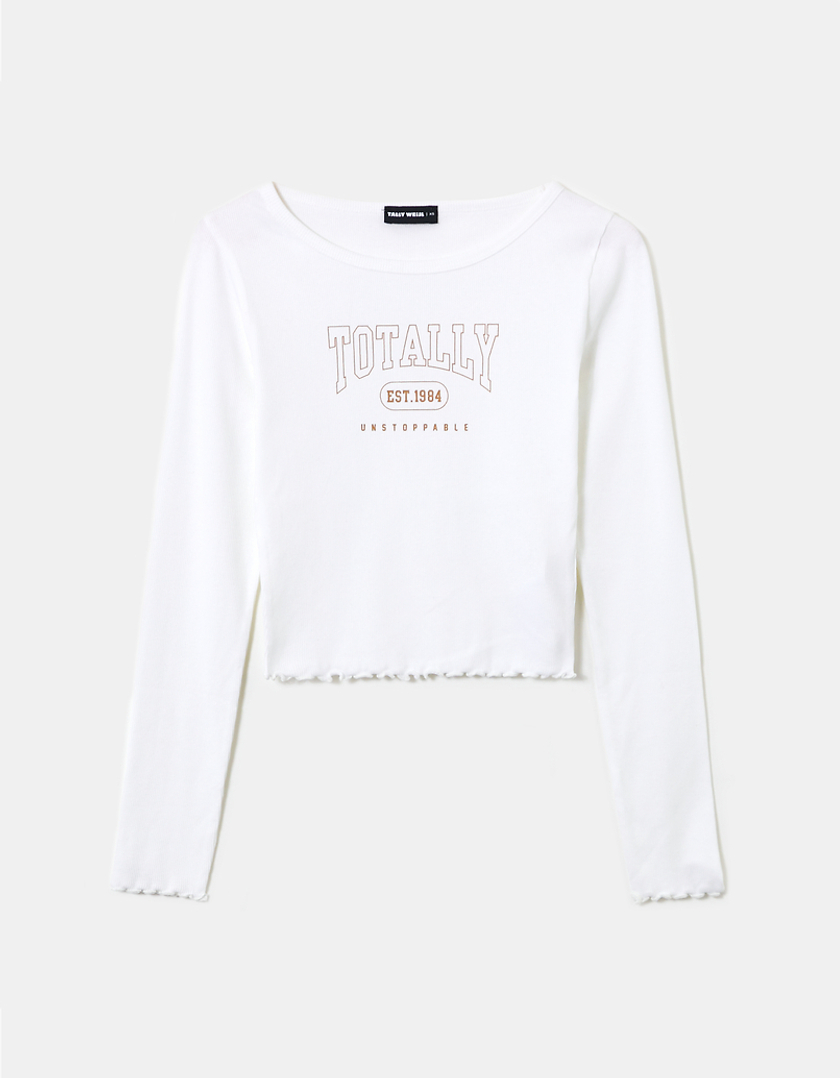 TALLY WEiJL, Λευκό μακρυμάνικο T-shirt for Women