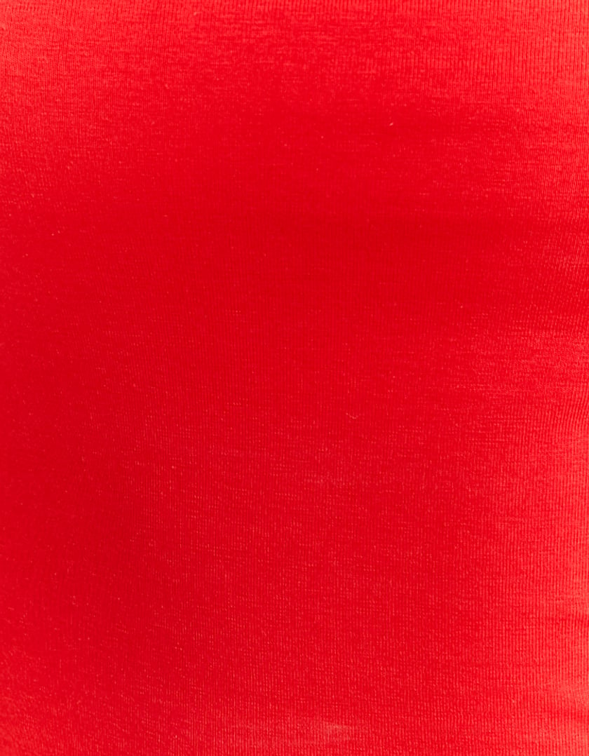 TALLY WEiJL, T-Shirt Rouge Basique avec Encolure Carrée for Women