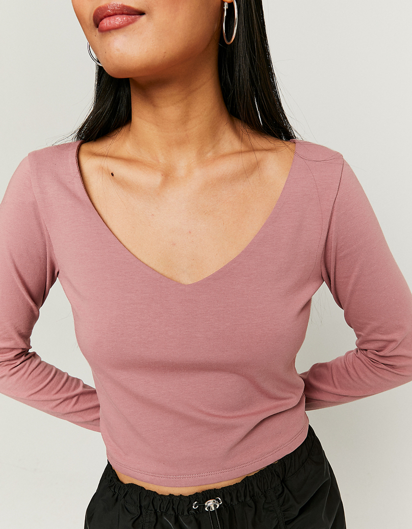 TALLY WEiJL, Pink Cropped Long Sleeves Top for Women