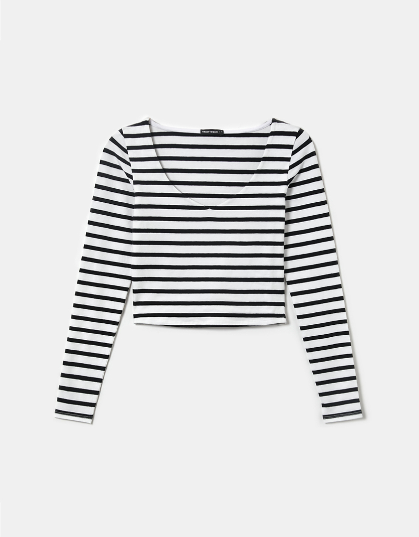 TALLY WEiJL, Striped Basic Long Sleeves T-Shirt for Women
