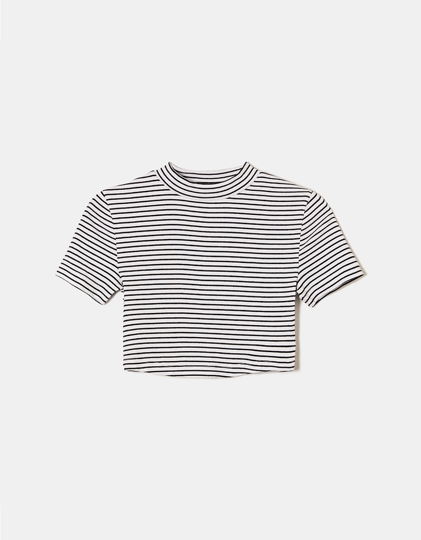 TALLY WEiJL, Striped Cropped T-Shirt for Women