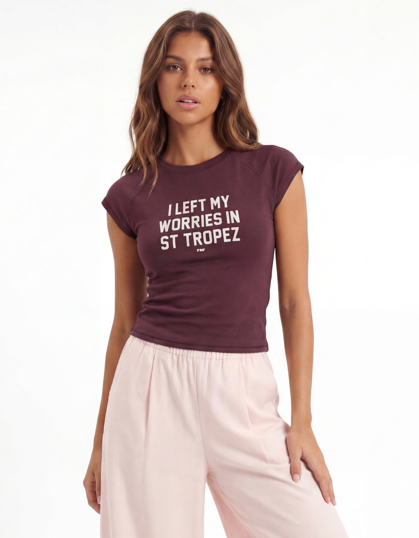 T-shirt Viola Con Stampa
