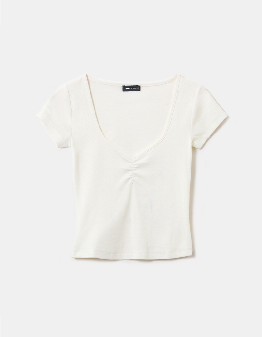 TALLY WEiJL, Λευκό Bodycon T-Shirt for Women