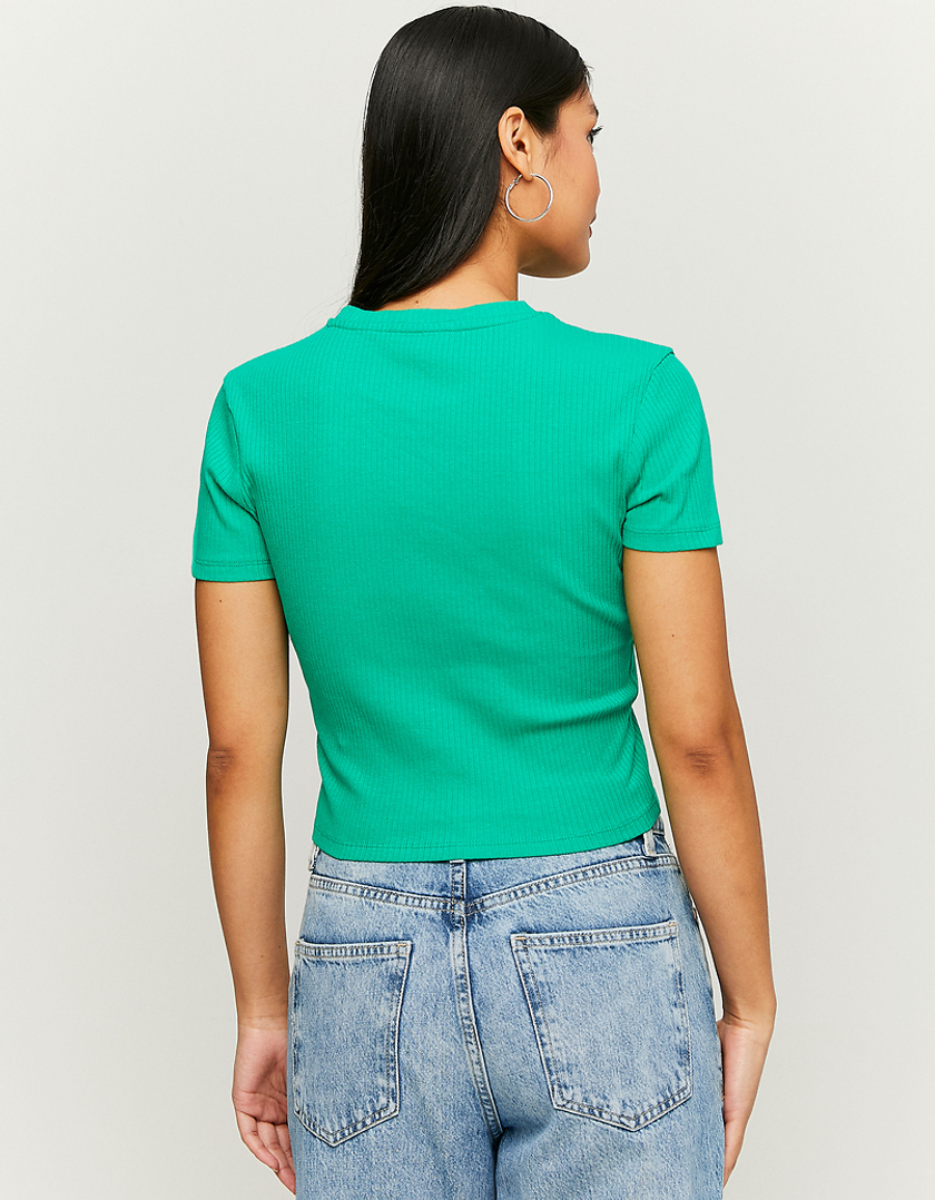 TALLY WEiJL, Green Cropped Short Sleeves T-shirt for Women