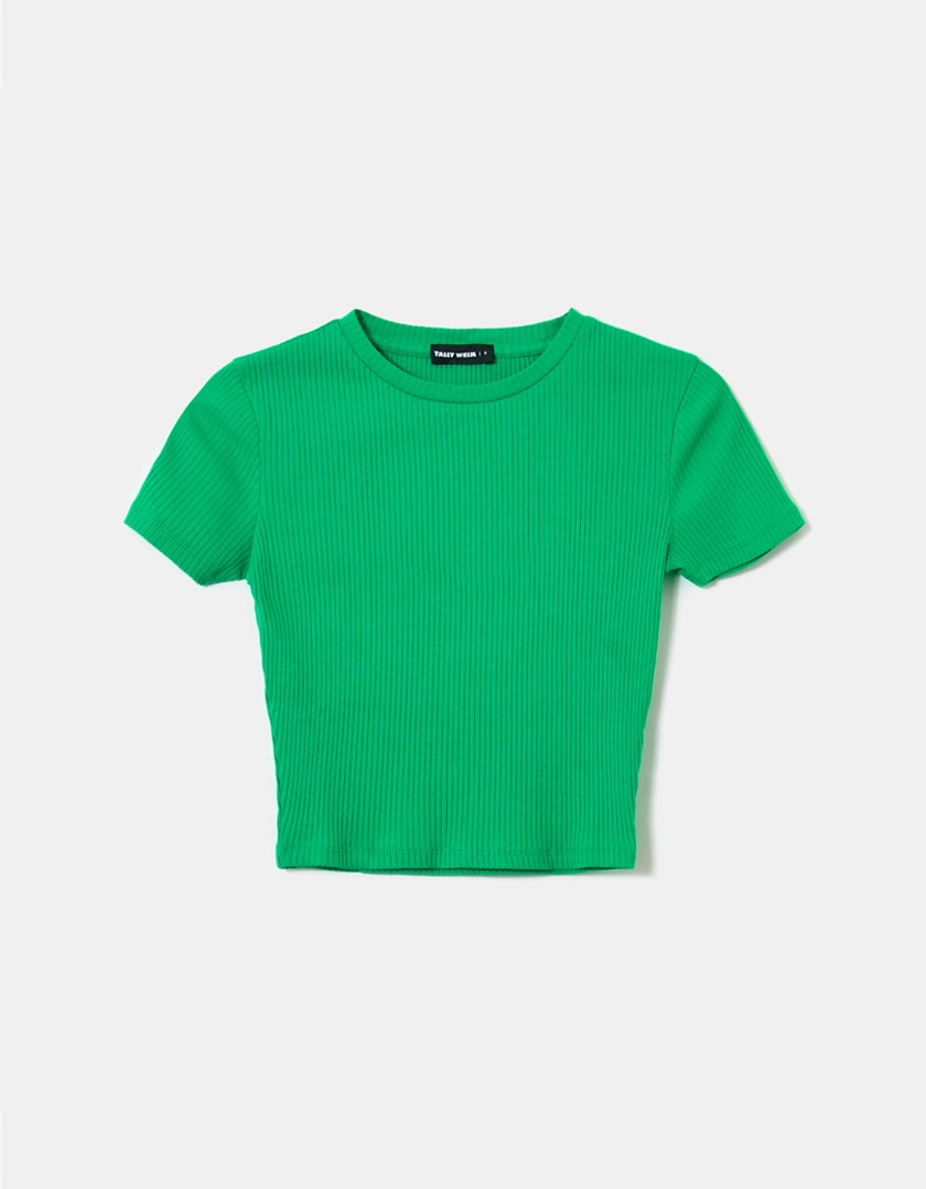 TALLY WEiJL, Zielony krótki t-shirt for Women