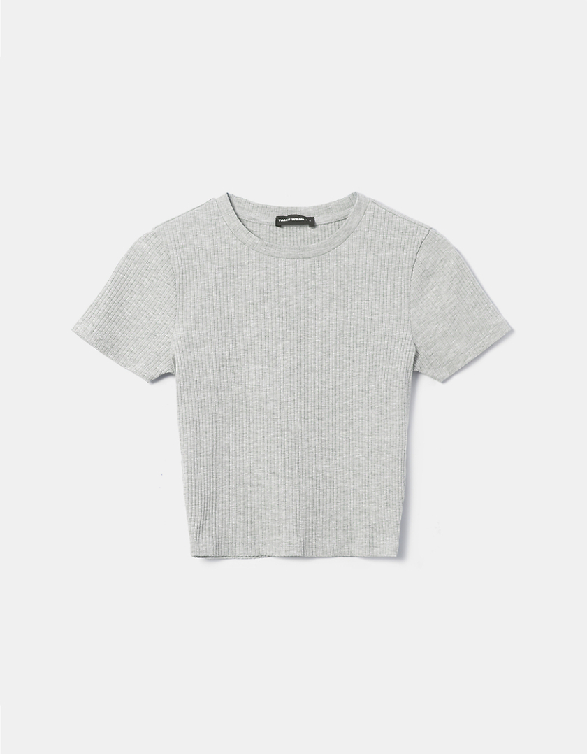 TALLY WEiJL, Knit Cropped  T-Shirt for Women