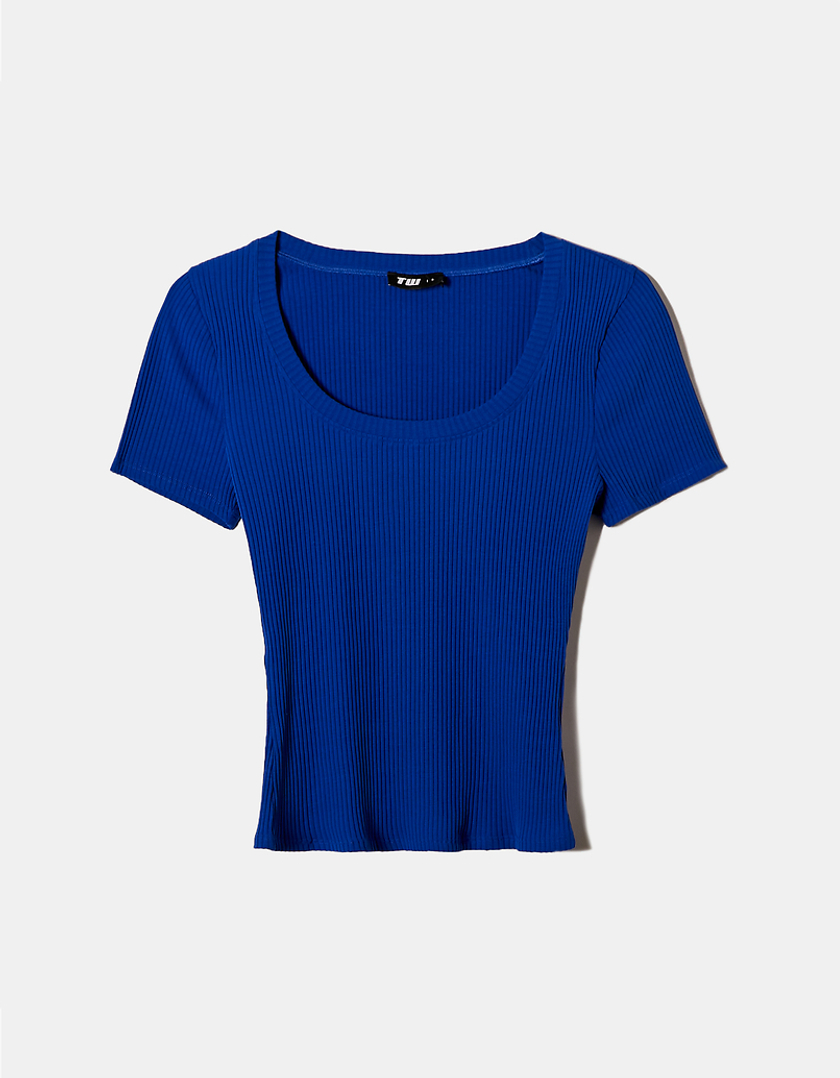 TALLY WEiJL, Blue Basic Regular Fit T-shirt for Women