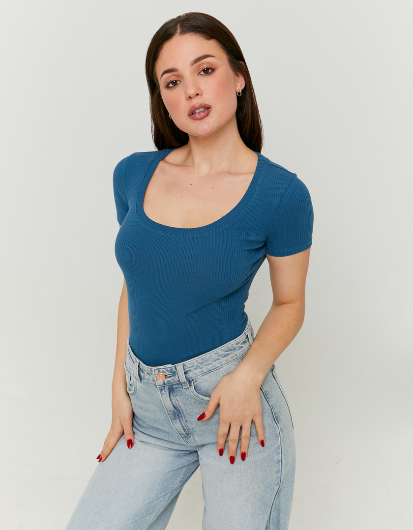Blue Basic Regular Fit T-shirt