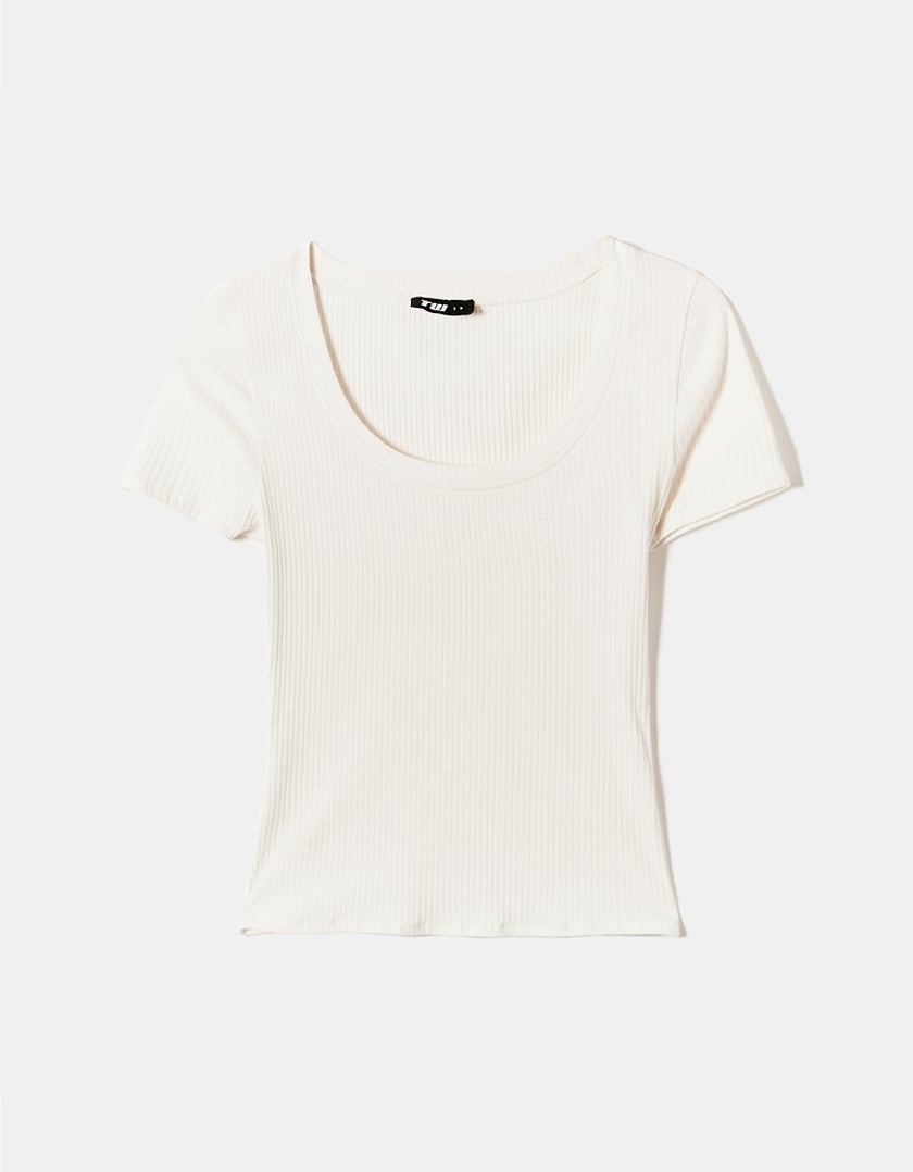 TALLY WEiJL, Weißes Basic Regular Fit T-Shirt for Women