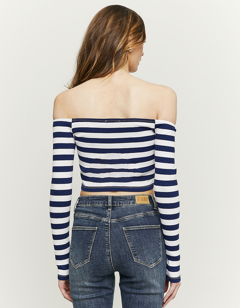 TALLY WEiJL, Striped Ribbed Cropped Top for Women