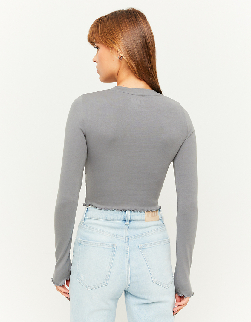 TALLY WEiJL, Grey Printed Cropped T-Shirt for Women