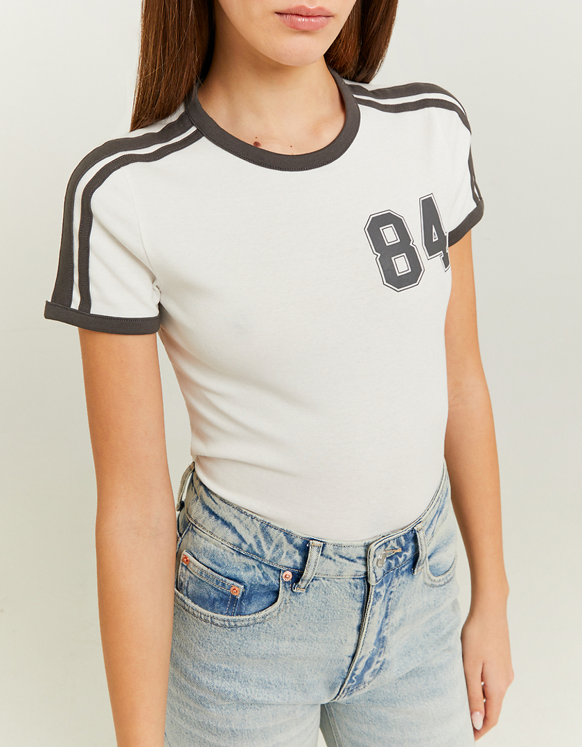 TALLY WEiJL, White T-shirt with varsity Print for Women