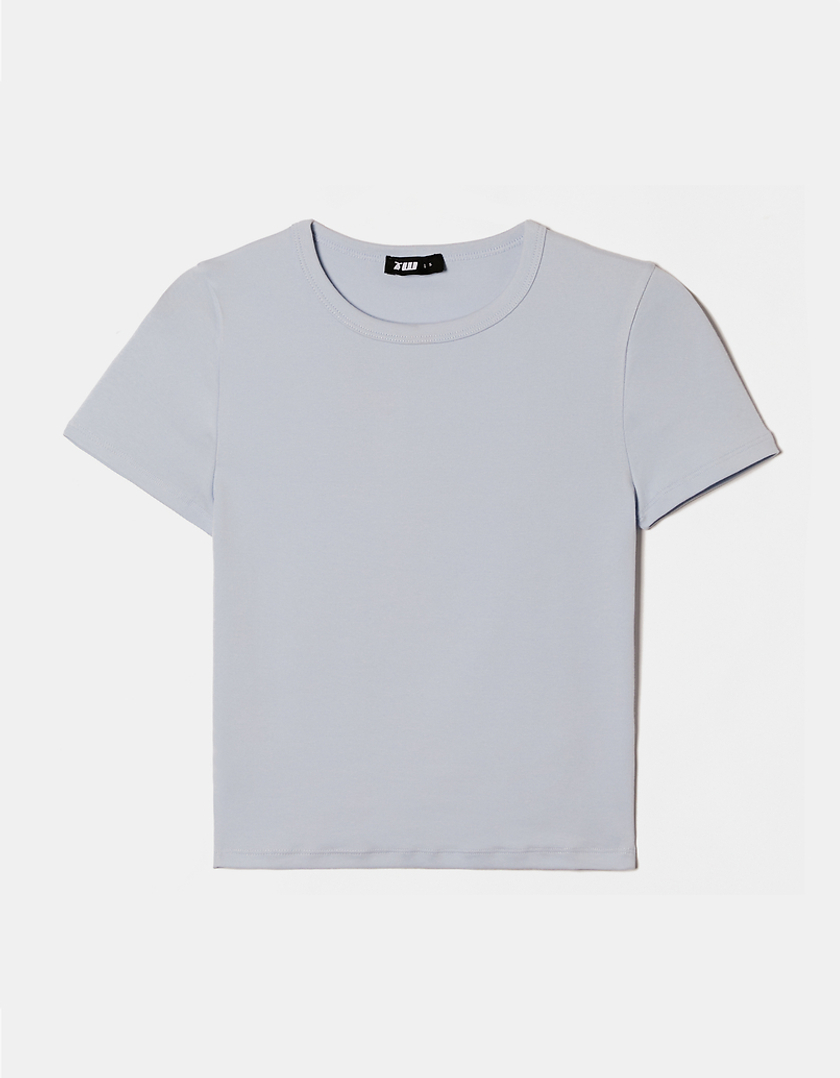 TALLY WEiJL, Hellblaues geripptes Basic T-Shirt for Women