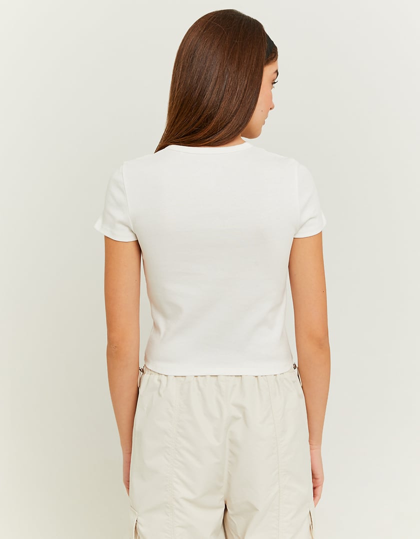 TALLY WEiJL, T-shirt basique côtelé blanc for Women
