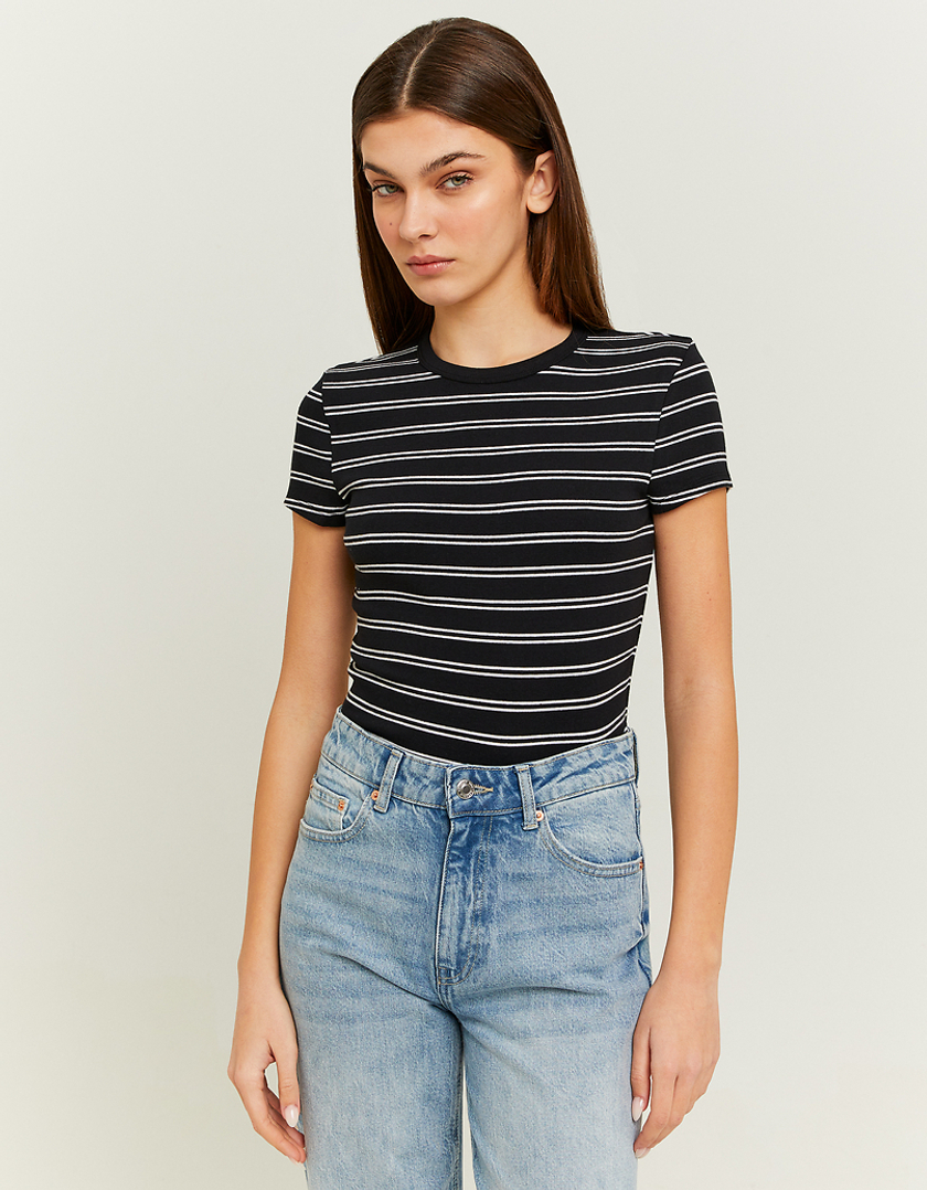 TALLY WEiJL, Striped Ribbed Basic T-shirt for Women