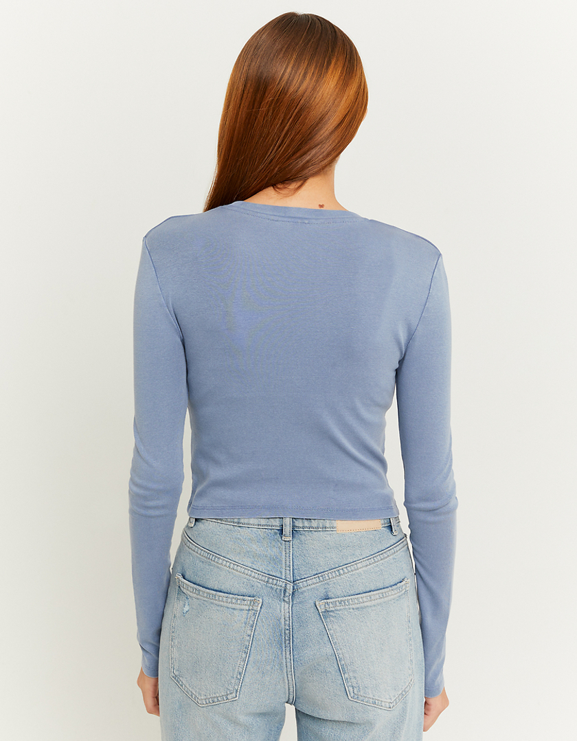 TALLY WEiJL, T-shirt à manches longues bleu Dye Wash for Women