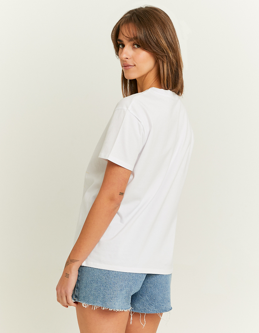 TALLY WEiJL, Biała koszulka oversize z nadrukiem for Women