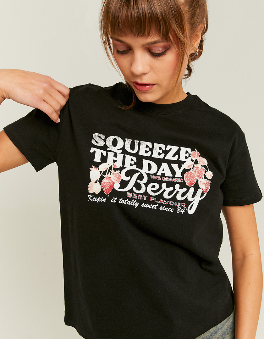 TALLY WEiJL, Schwarzes lockeres bedrucktes T-Shirt for Women