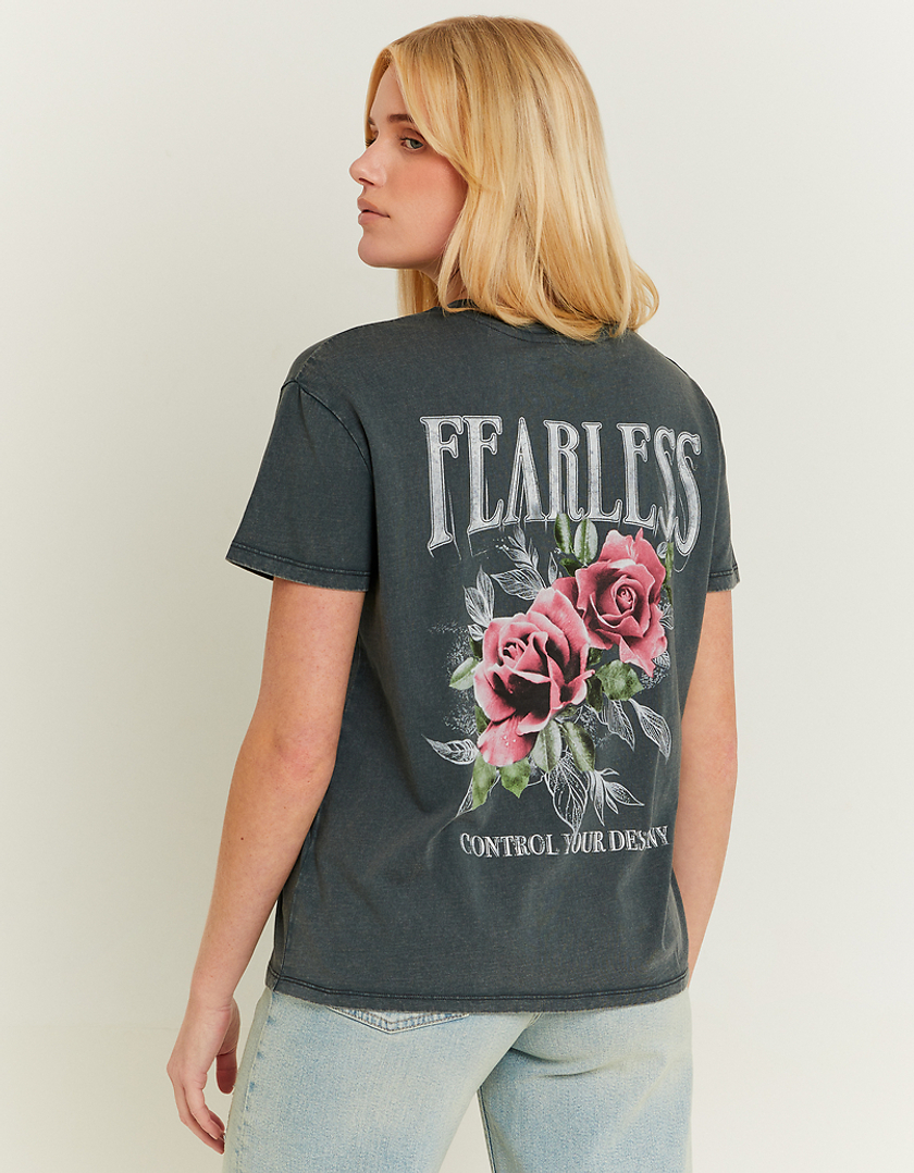 TALLY WEiJL, T-shirt Oversize Fantasia Grigia for Women