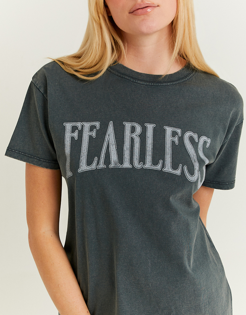 TALLY WEiJL, T-shirt Oversize Fantasia Grigia for Women