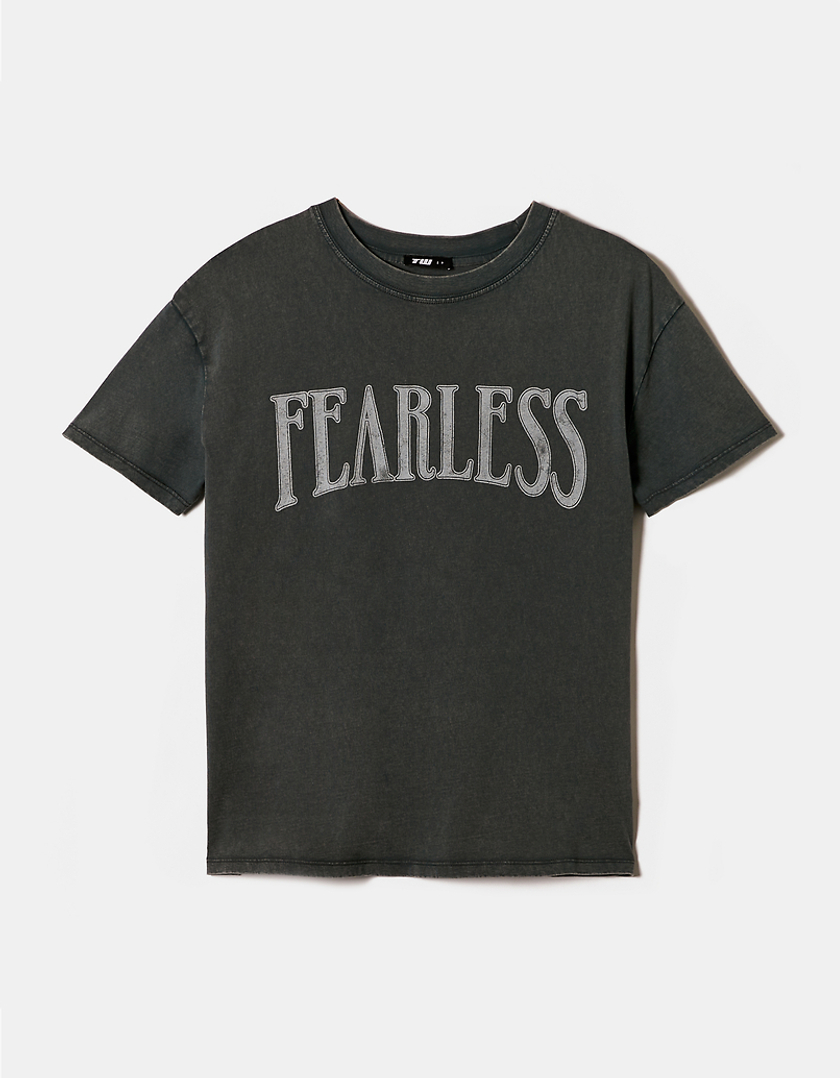 TALLY WEiJL, Graues Oversize Printed T-Shirt for Women