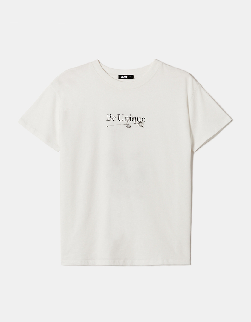 TALLY WEiJL, T-shirt Oversize Fantasia Bianca for Women