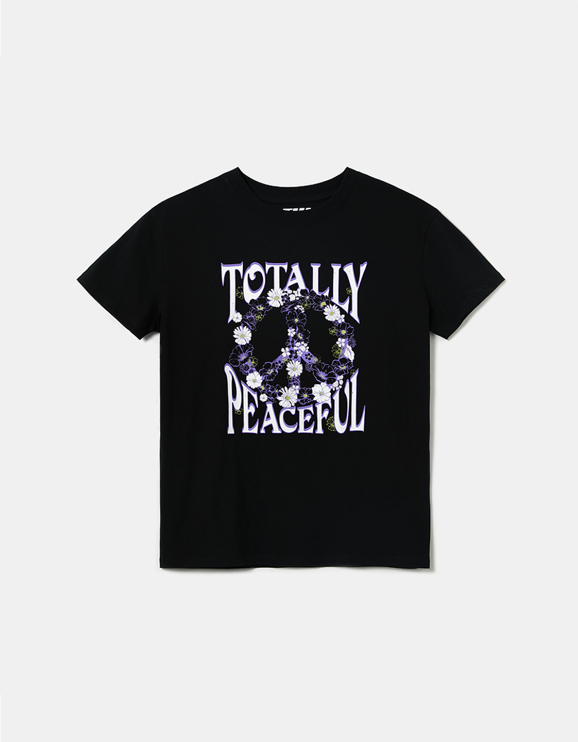 TALLY WEiJL, Czarny t-shirt z nadrukiem for Women