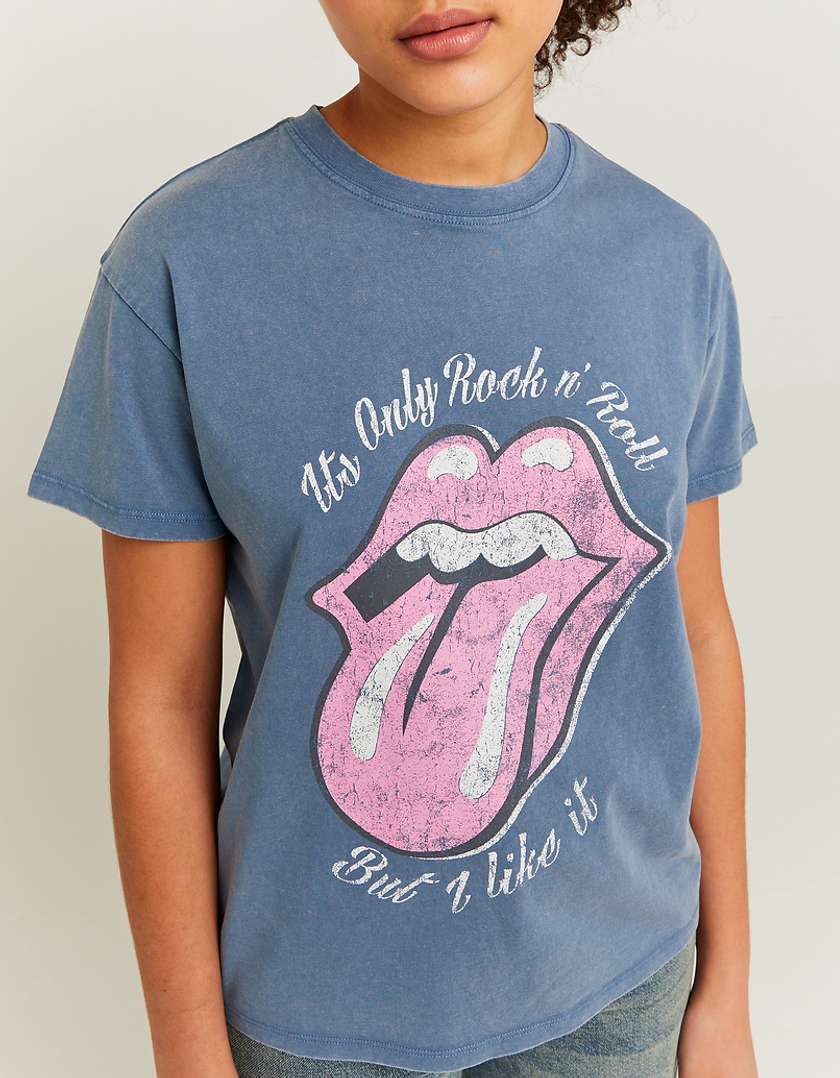 TALLY WEiJL, Acid Wash Loose Printed T-shirt for Women