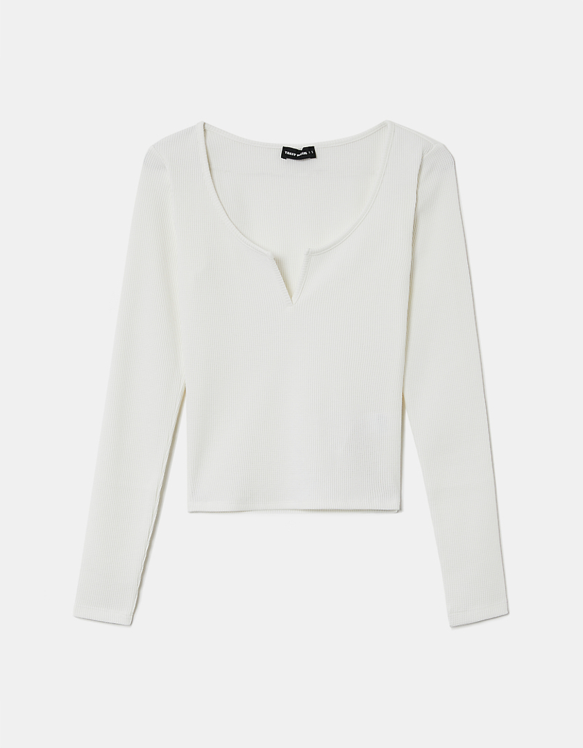TALLY WEiJL, White  Long Sleeves Top for Women