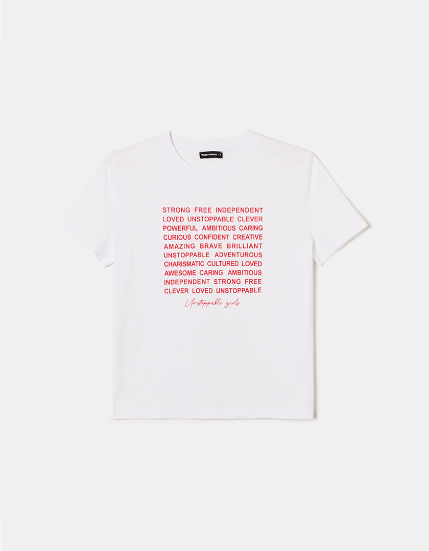 TALLY WEiJL, Weißes bedrucktes T-Shirt for Women