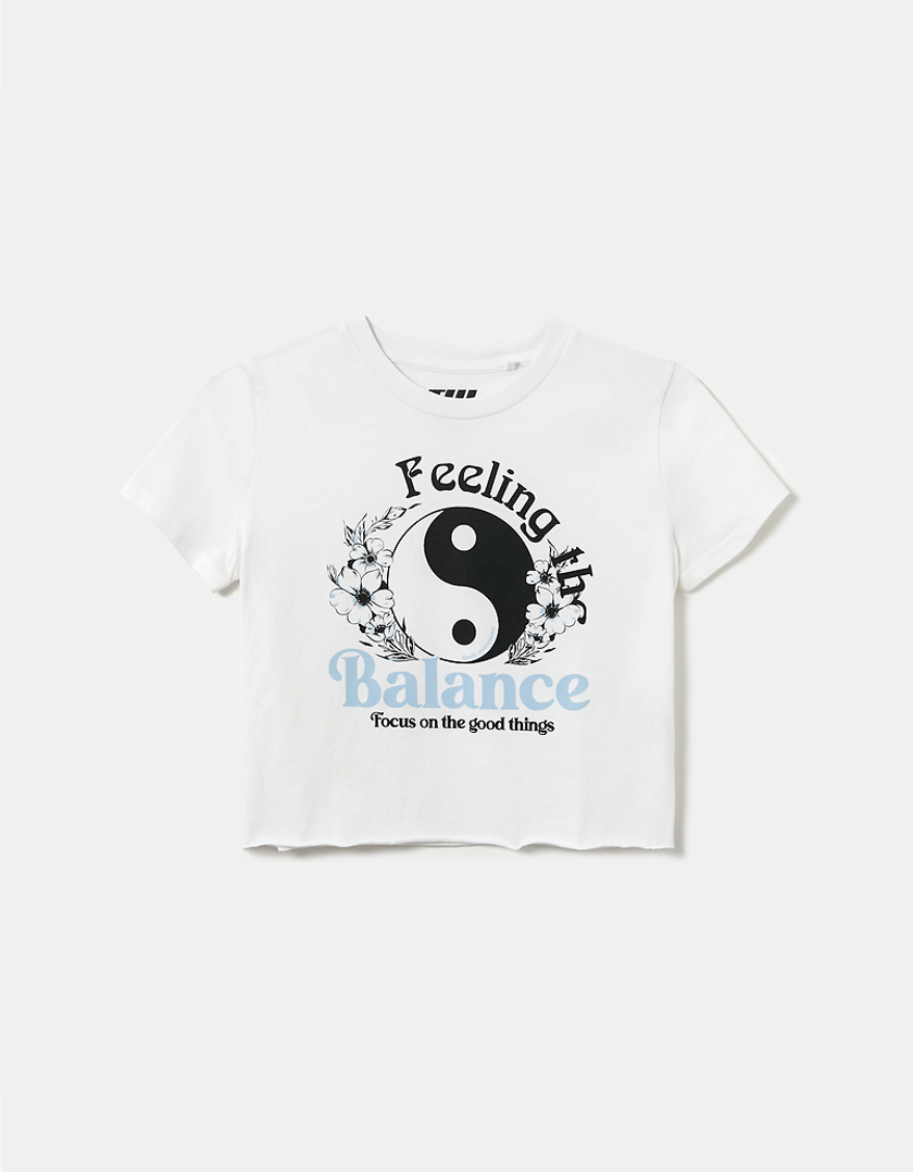 TALLY WEiJL, T-shirt Imprimé Court Blanc for Women