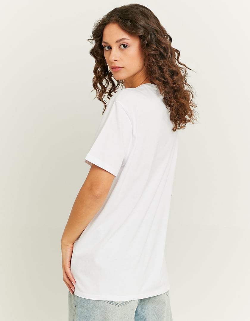 TALLY WEiJL, White Oversize Basic T-shirt for Women