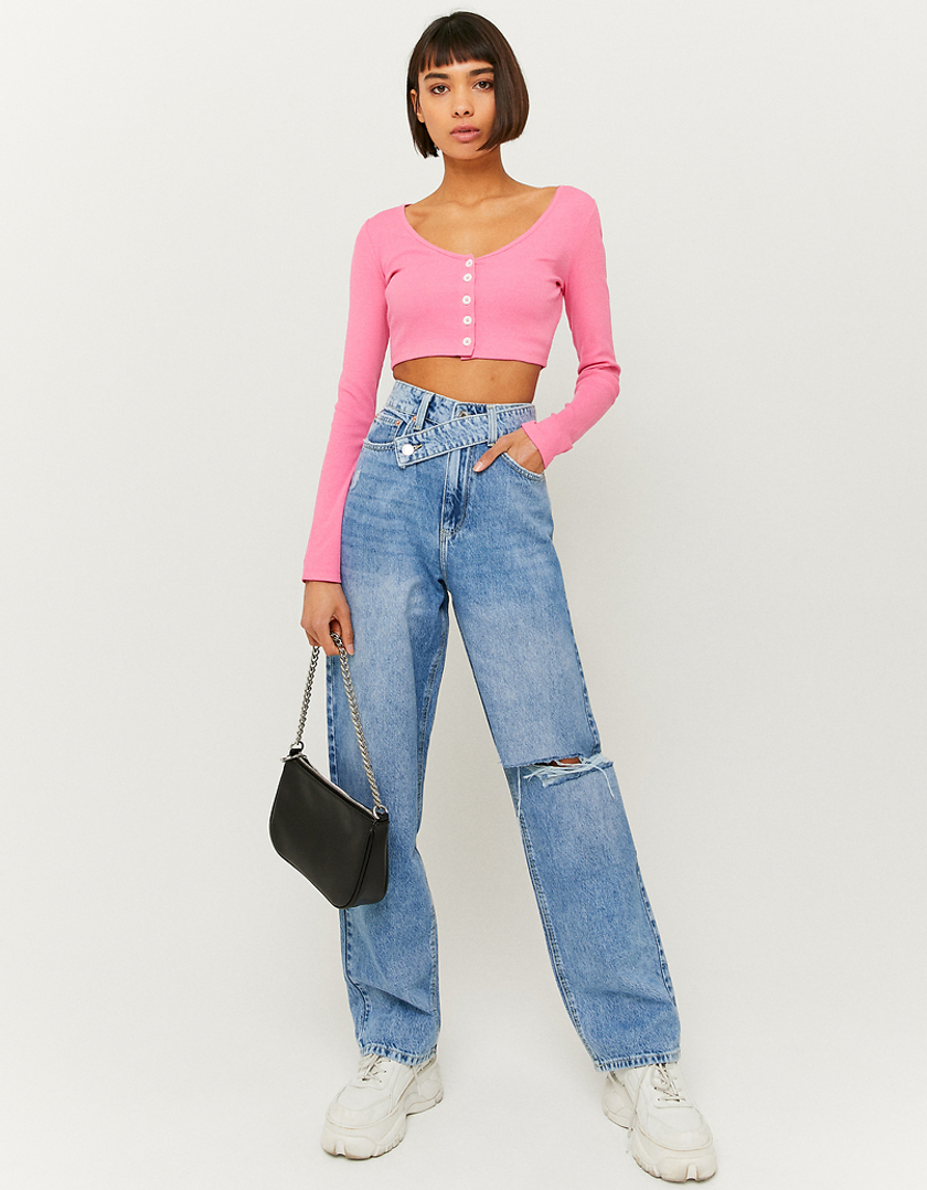 TALLY WEiJL, Crop Top Manches Longues Rose for Women