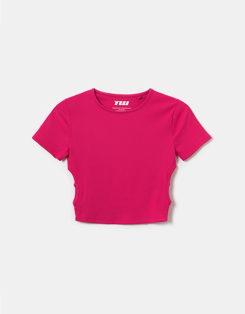 TALLY WEiJL, Top Corto Rosa con Cut Out Laterali for Women