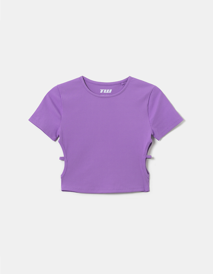 TALLY WEiJL, Purple Cropped Top With Lateral Cut Out for Women