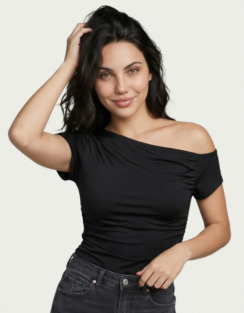 Top nero asimmetrico