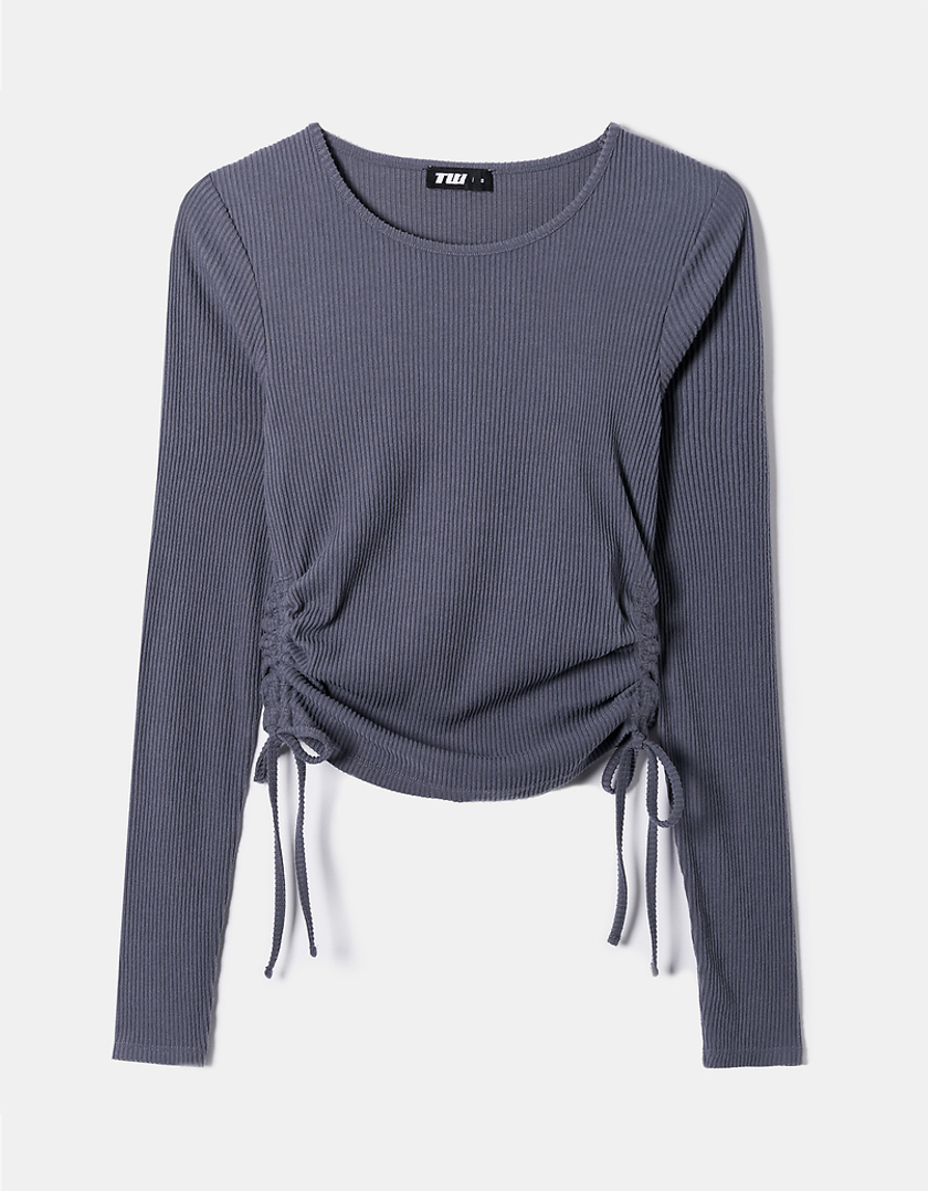 TALLY WEiJL, Basic T-shirt with Lateral Ruched Lace Up for Women