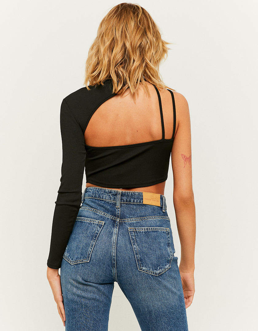 TALLY WEiJL, Black Cropped  Cut out Top for Women