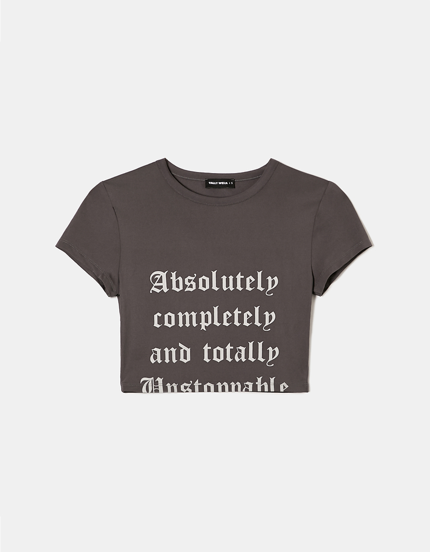 TALLY WEiJL, Grey Printed T-shirt for Women