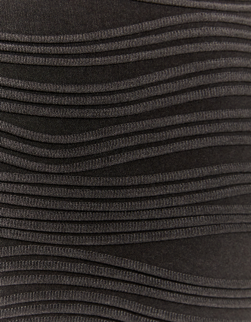 TALLY WEiJL, Black Wavy Textured Crop Top for Women
