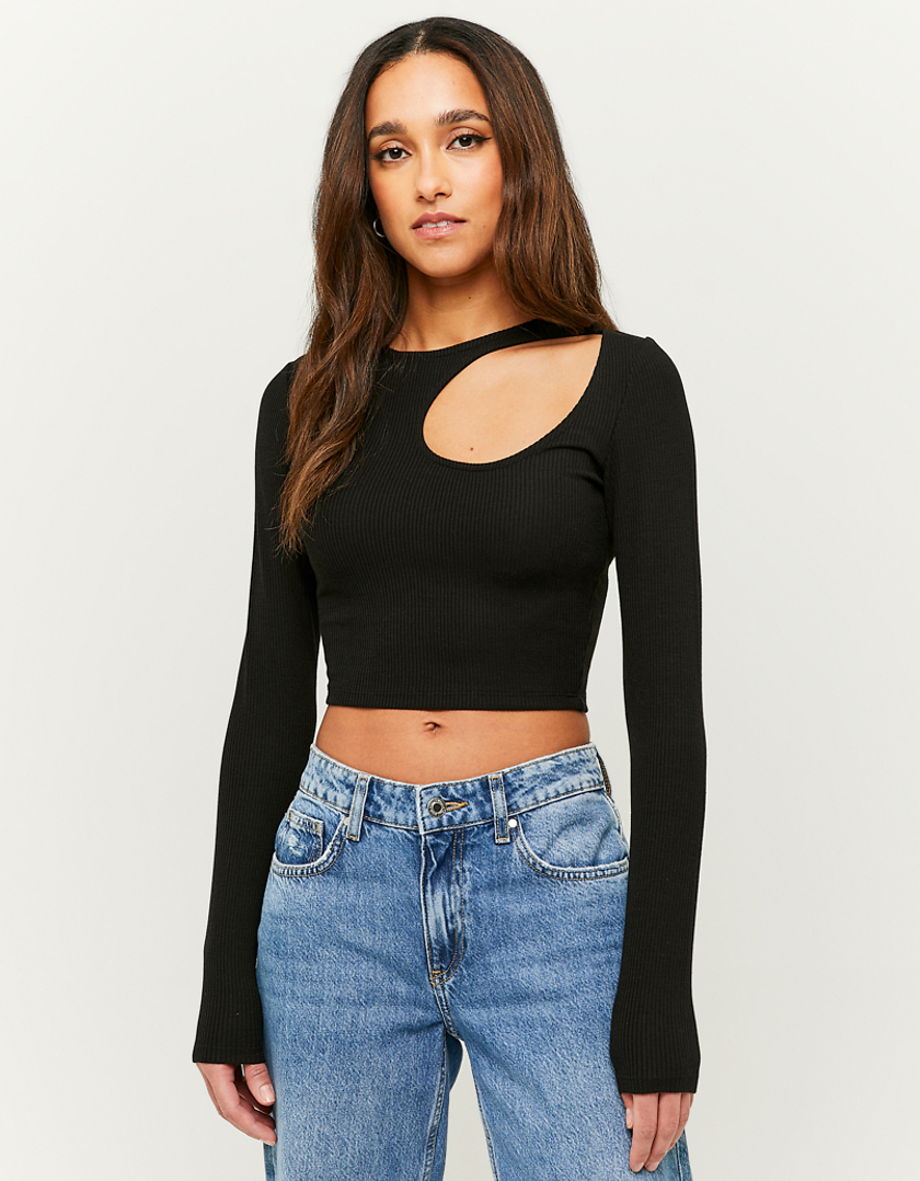TALLY WEiJL, Top Cut Out a Costine Nero for Women