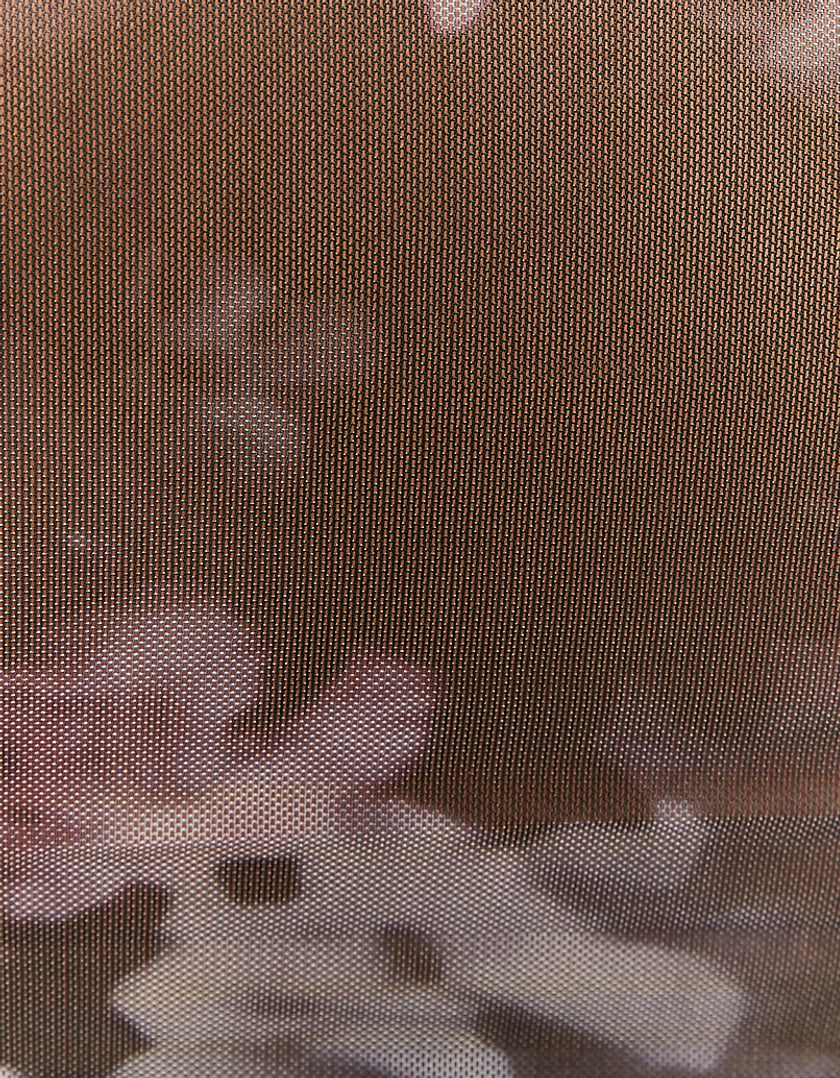 TALLY WEiJL, Top en mesh noir avec imprimé floral for Women