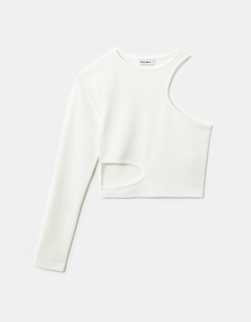 TALLY WEiJL, White  Cropped Cut out   Top for Women