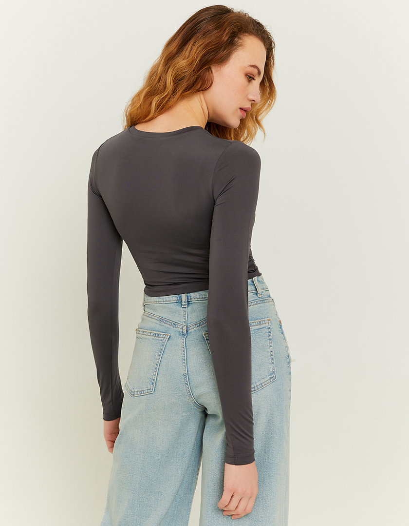 TALLY WEiJL, Graues Cropped Top mit Herz Cut Out for Women